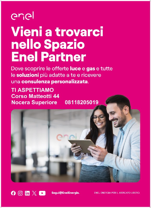 Vieni a trovarci nello Spazio Enel Partner. Dove scoprire le offerte luce e gas e tutte le soluzioni più adatte a te e ricevere una consulenza personalizzata.